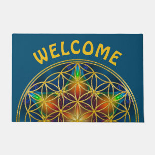 FLOWER OF LIFE - Fractal Blossom 1 Doormat