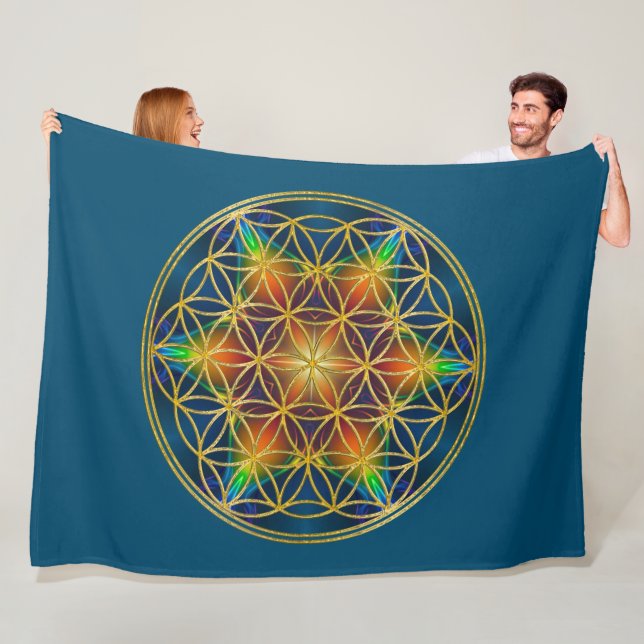 FLOWER OF LIFE - Fractal Blossom 1 Fleece Blanket (In Situ)