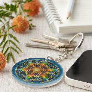FLOWER OF LIFE - Fractal Blossom 1 Keychain