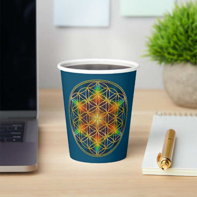 FLOWER OF LIFE - Fractal Blossom 1 Paper Cups (Insitu)