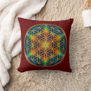 FLOWER OF LIFE - Fractal Blossom 1 Throw Pillow
