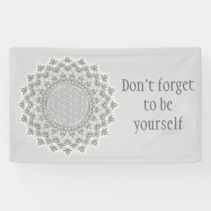Flower of Life - Fractal Mandala grey green Banner