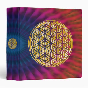flower of life full gold, bluepinkred zoom binder
