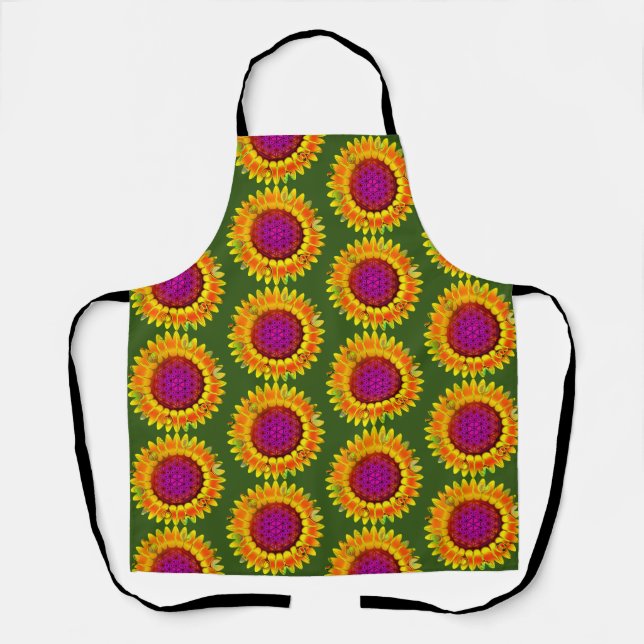 Flower Of Life - Geometric Blossom 4 Apron (Front)