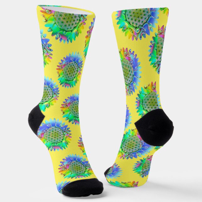 Flower Of Life - Geometric Blossom 4 Socks (Angled)