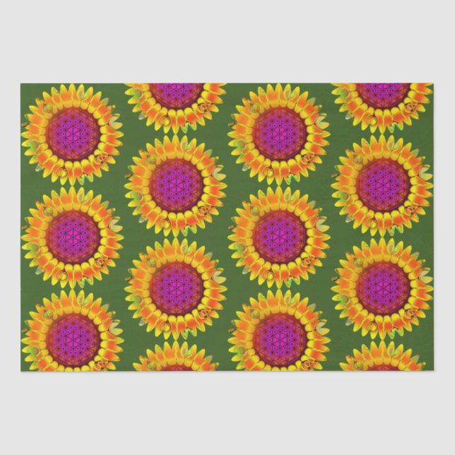 Flower Of Life - Geometric Blossom 4 Tissue Paper (Front)