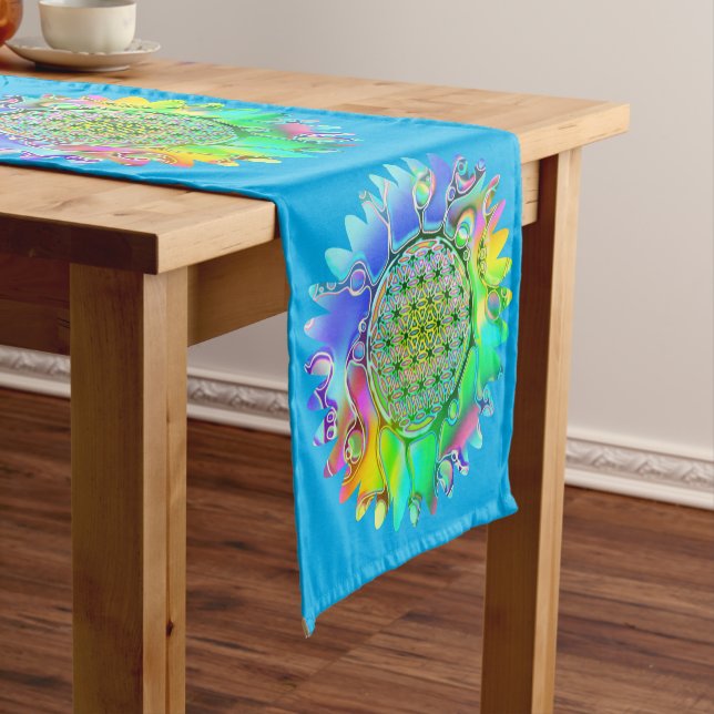 Flower Of Life - Geometric Blossom 5 Short Table Runner (In Situ)