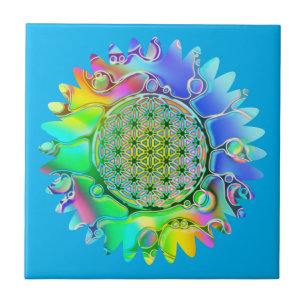 Flower Of Life - Geometric Blossom 5 Tile