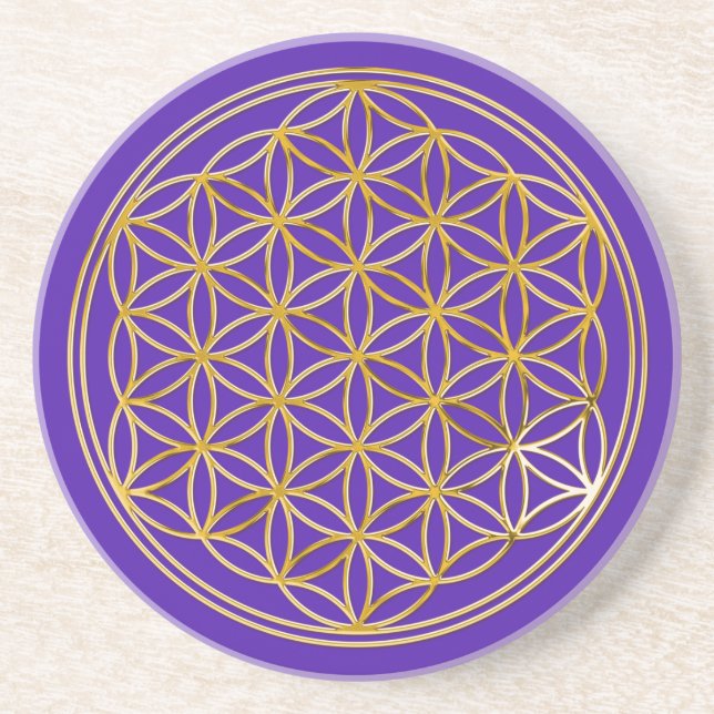 Flower Of Life | gold, big Coaster (Front)