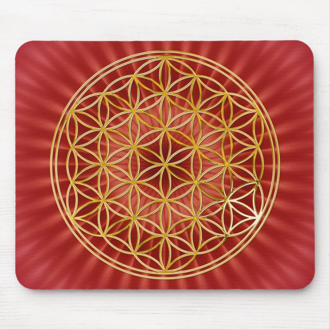 Flower Of Life | gold, big Mouse Pad (Front)