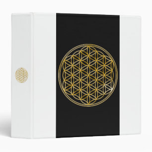 Flower Of Life   gold, black Binder