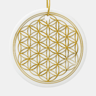FLOWER OF LIFE - gold Ceramic Ornament