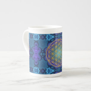 Flower Of Life - gold - fractal 1 Bone China Mug