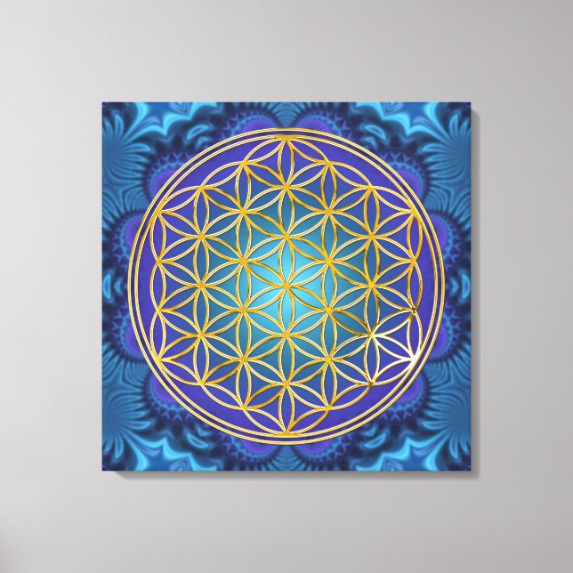 Flower Of Life - gold - fractal 1 Canvas Print (Front)