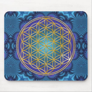 Flower Of Life - gold - fractal 1 Mouse Pad