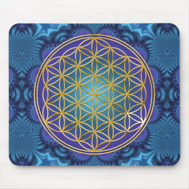 Flower Of Life - gold - fractal 1 Mouse Pad (Front)