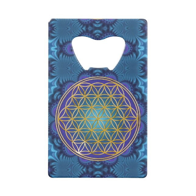 Flower Of Life - gold - fractal 1 Wallet Bottle Opener (Front)