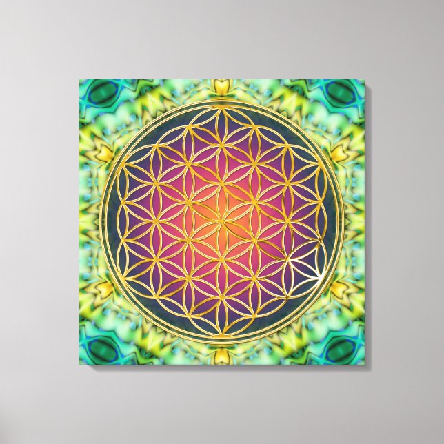 Flower Of Life - gold - fractal 2 Canvas Print (Front)
