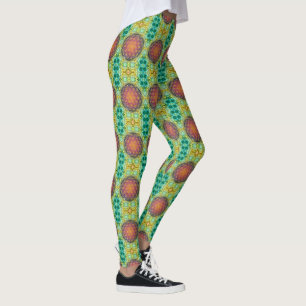 Flower Of Life - gold - fractal 2 Leggings