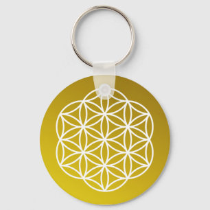 Flower of Life Gold Keychain