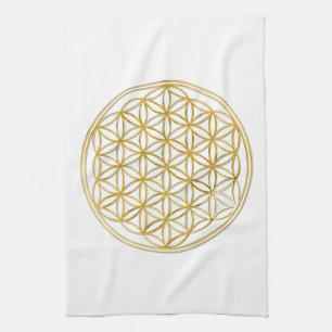 FLOWER OF LIFE - gold Kitchen Towel