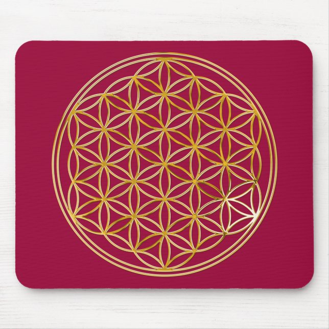 FLOWER OF LIFE - gold Mouse Pad (Front)