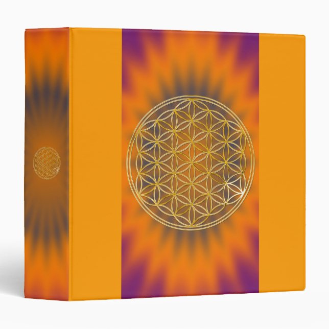 Flower Of Life | gold, orange shine Binder (Front/Spine)