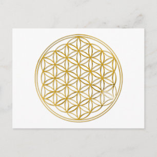 FLOWER OF LIFE - gold Postcard