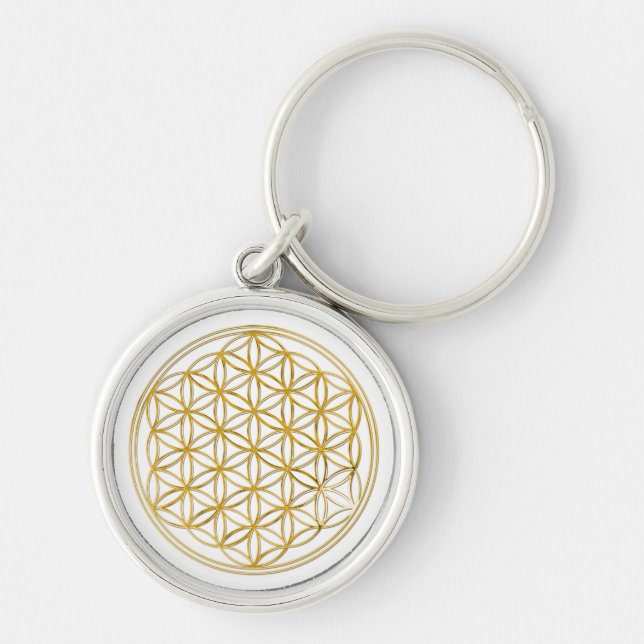 Flower Of Life | gold, small Keychain (Front)