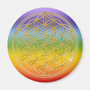 Flower Of Life gold, small Magnet