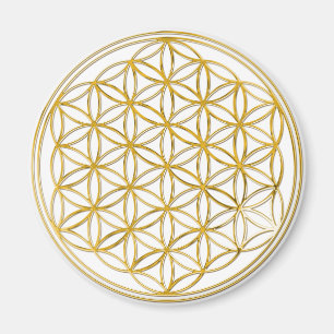 Flower Of Life gold, small Magnet