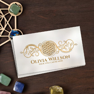Flower of life - Golden Swirl Art Business Card
