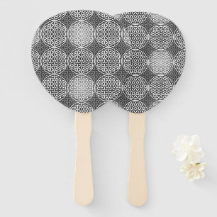 FLOWER OF LIFE - gray mix pattern Hand Fan
