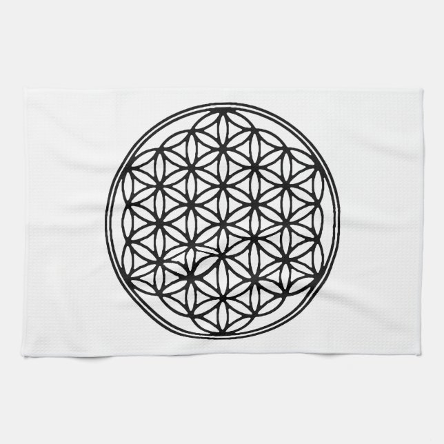 Flower Of Life Grid Kitchen Towel (Horizontal)
