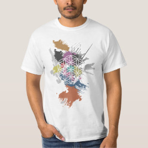 Flower of Life Grunge Painting T-Shirt
