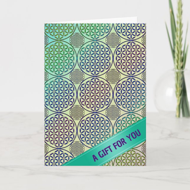 FLOWER OF LIFE - grunge pattern 2 Card (Front)