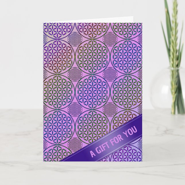 FLOWER OF LIFE - grunge pattern 3 Card (Front)