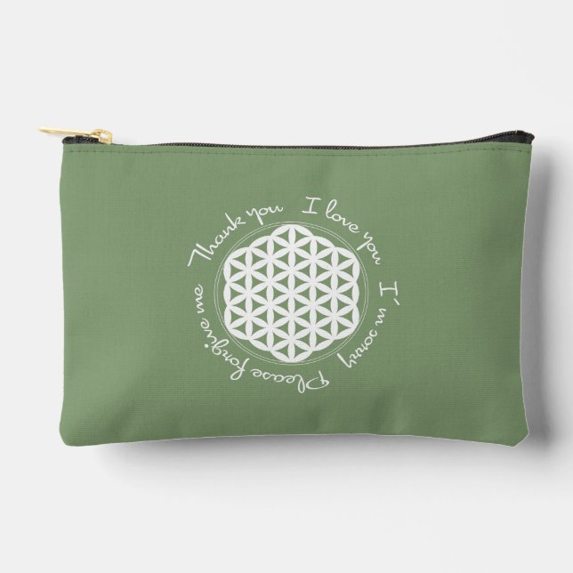 Flower of Life Ho'oponopono Accessory Pouch (Front)