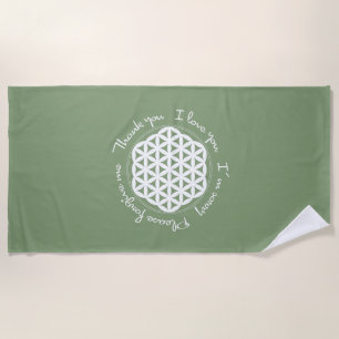 Flower of Life Ho'oponopono Beach Towel