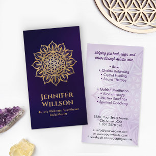 Flower of life in lotus business card