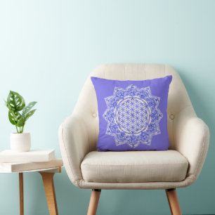 Flower Of Life - India Mandala 5 Throw Pillow