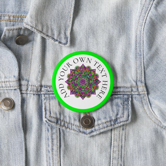Flower Of Life - Indian Mandala 1 3 Inch Round Button (In Situ)