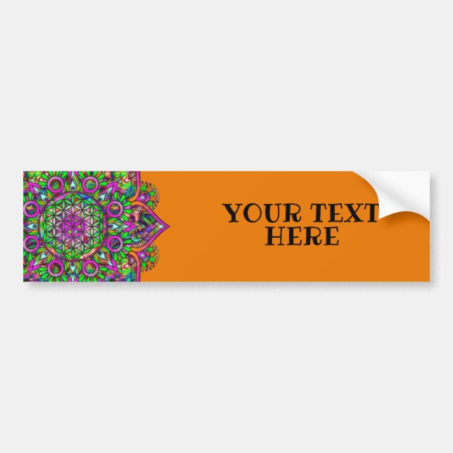 Flower Of Life - Indian Mandala 1 Bumper Sticker (Front)