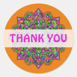 Flower Of Life - Indian Mandala 1 Classic Round Sticker