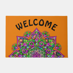 Flower Of Life - Indian Mandala 1 Doormat
