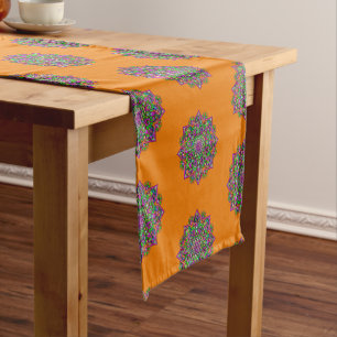 Flower Of Life - Indian Mandala 1 Short Table Runner