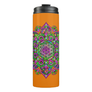 Flower Of Life - Indian Mandala 1 Thermal Tumbler