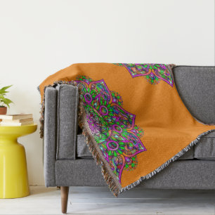 Flower Of Life - Indian Mandala 1 Throw Blanket
