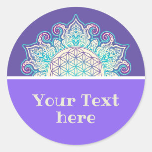 Flower Of Life - Indian Mandala 2 Classic Round Sticker