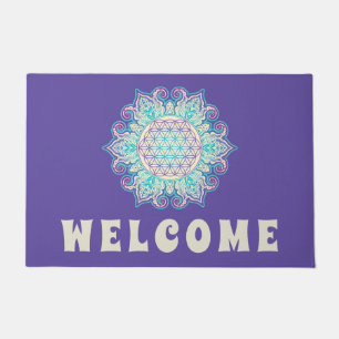Flower Of Life - Indian Mandala 2 Doormat